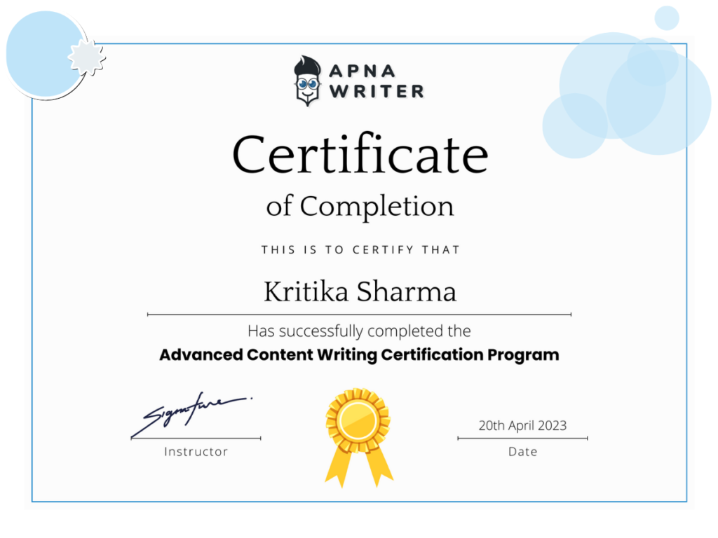 Content Writing Certificate